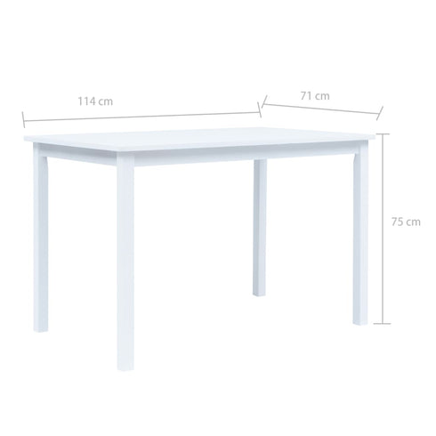 Maison Madeleine -  5 Piece Dining Set Solid Rubber Wood White